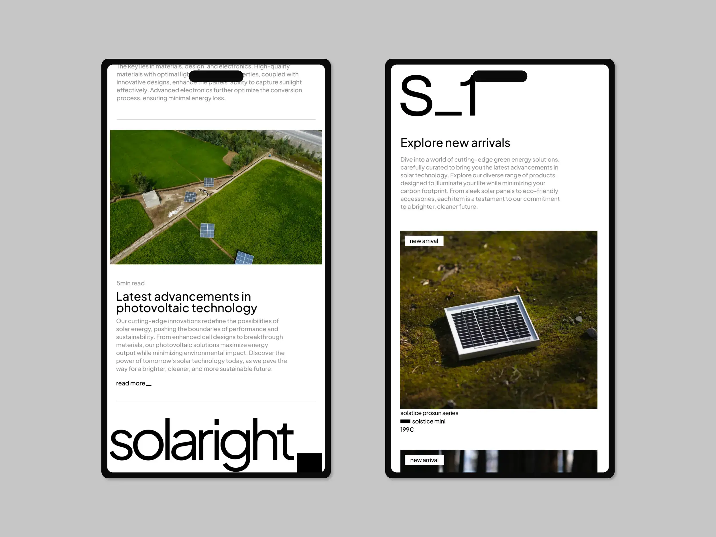 solaright - Frontpage mobile