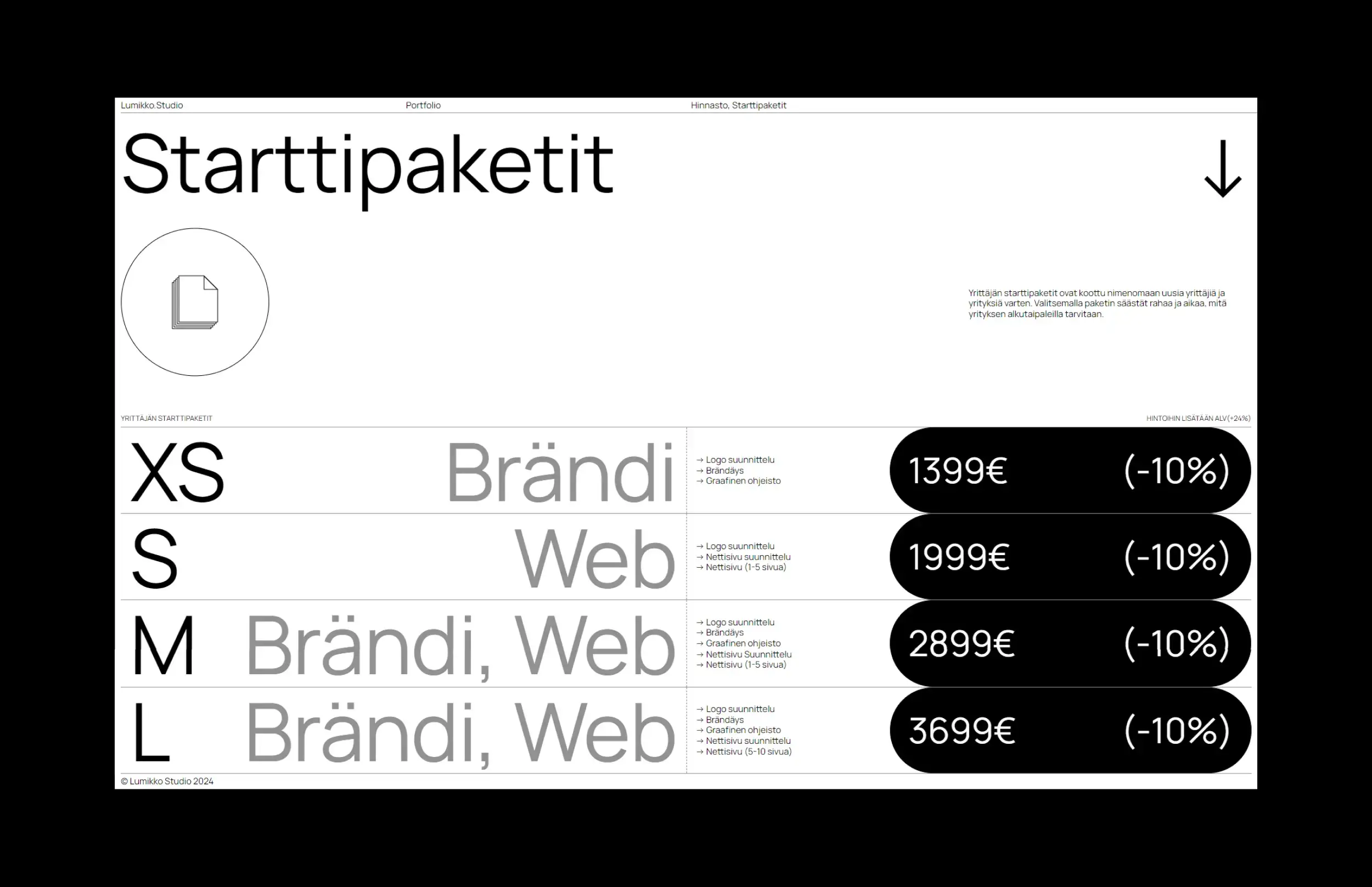 Lumikko Studio - Starttipaketit