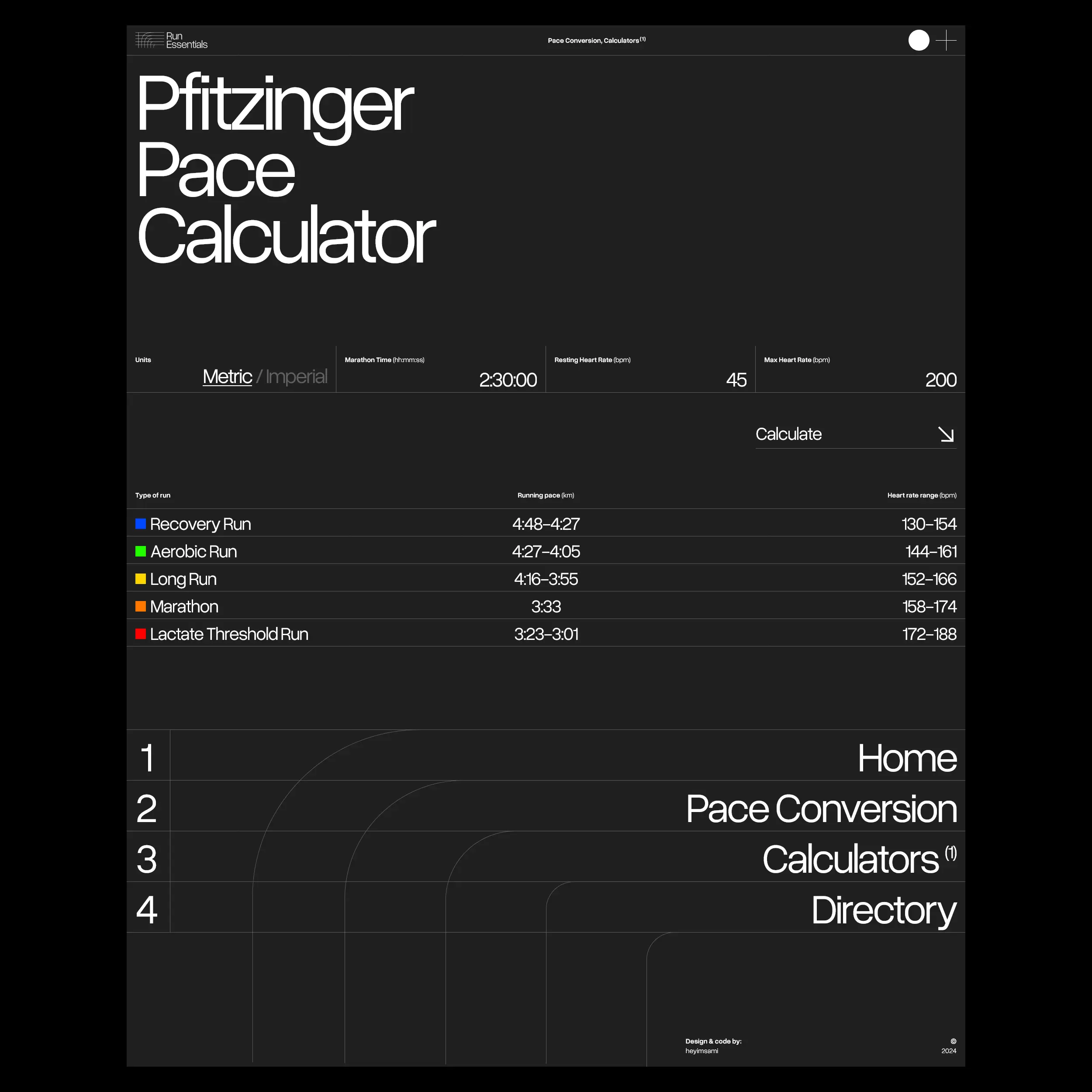 Run Essentials - Marathon pace calculator